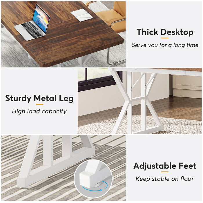 70.8" Executive Desk, Large Computer Office Desk Workstation Tribesigns