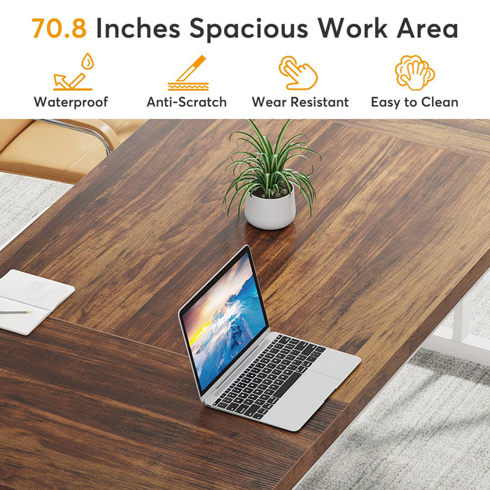 70.8" Executive Desk, Large Computer Office Desk Workstation Tribesigns