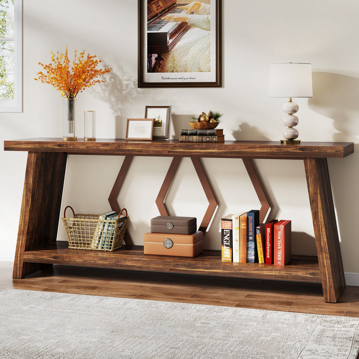 70.86-Inch Console Table, Entryway Console Table With Storage