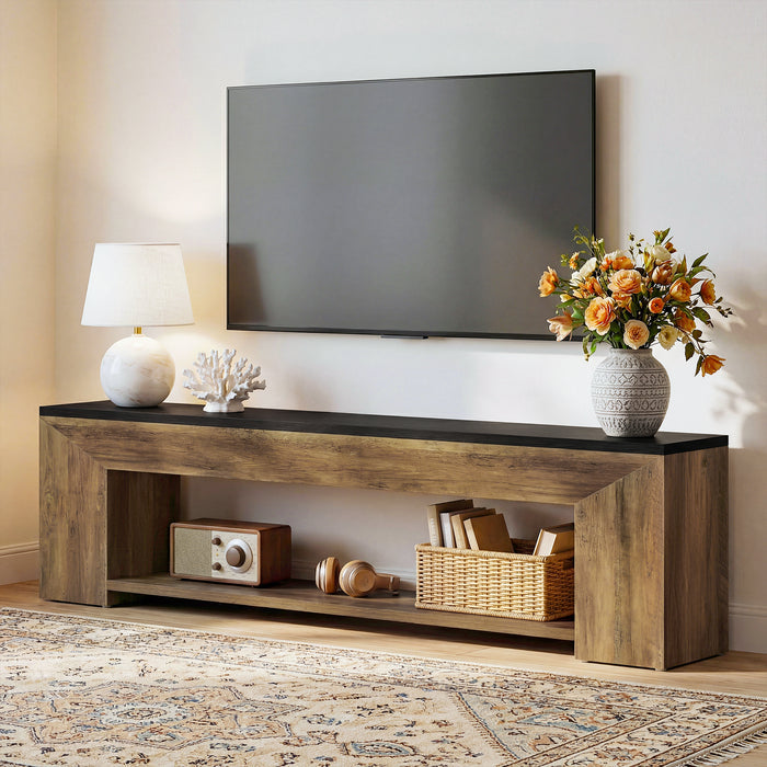 70.86" TV Stand for Up to 80 Inch TVs, Extra Long Wood Console with Storage
