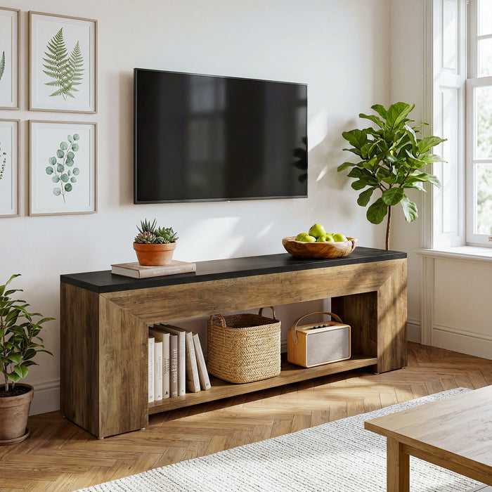 70.86" TV Stand for Up to 80 Inch TVs, Extra Long Wood Console with Storage