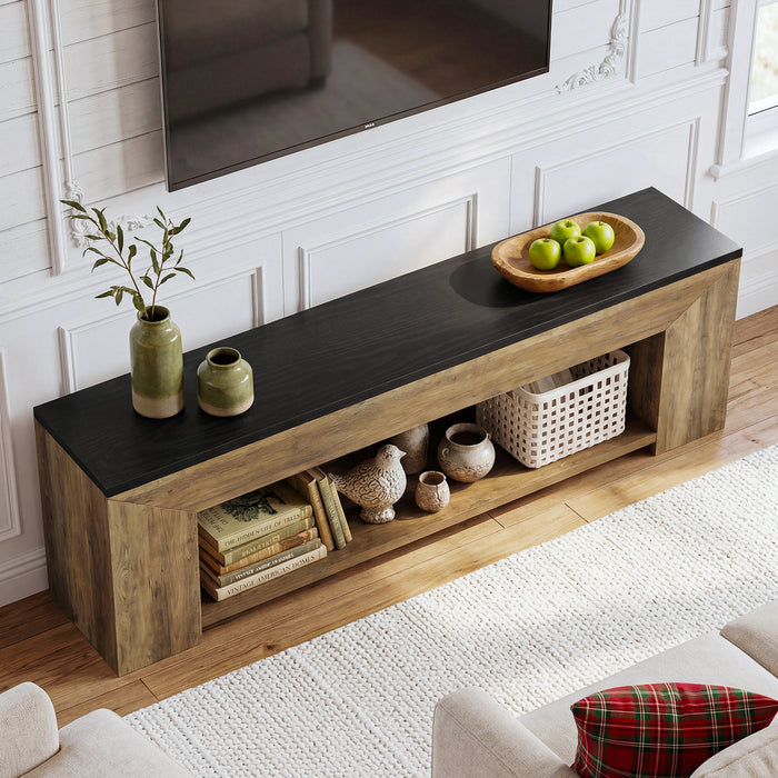70.86" TV Stand for Up to 80 Inch TVs, Extra Long Wood Console with Storage