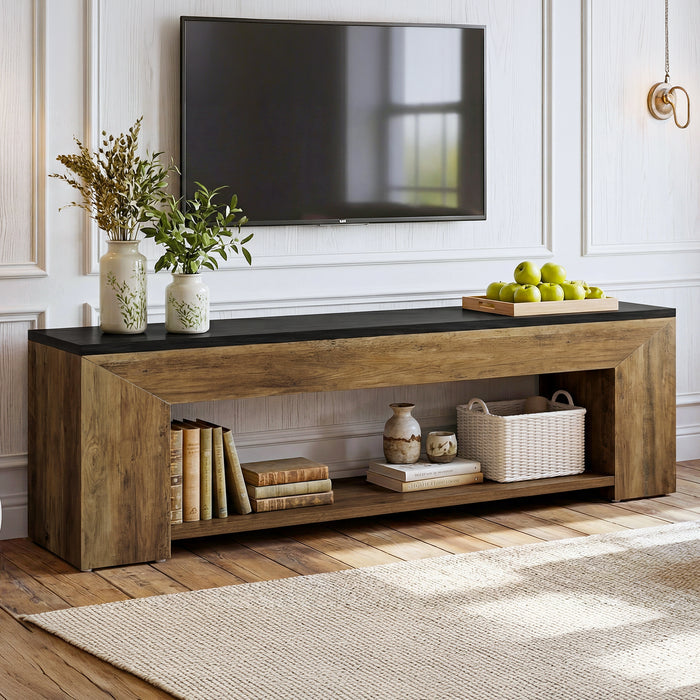 70.86" TV Stand for Up to 80 Inch TVs, Extra Long Wood Console with Storage