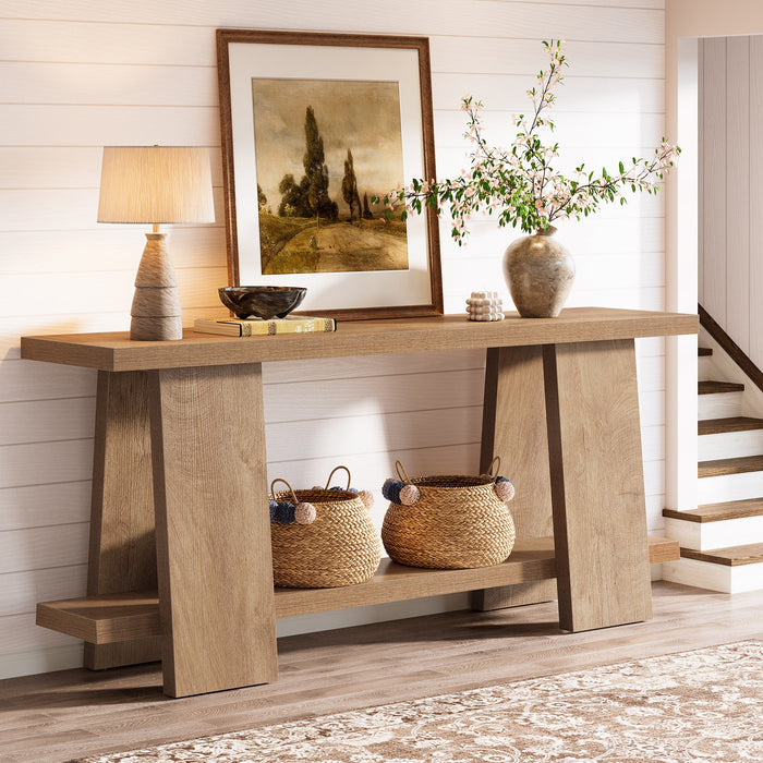 70.9" Console Table , 2 - Tier Farmhouse Sofa Entryway Table Tribesigns