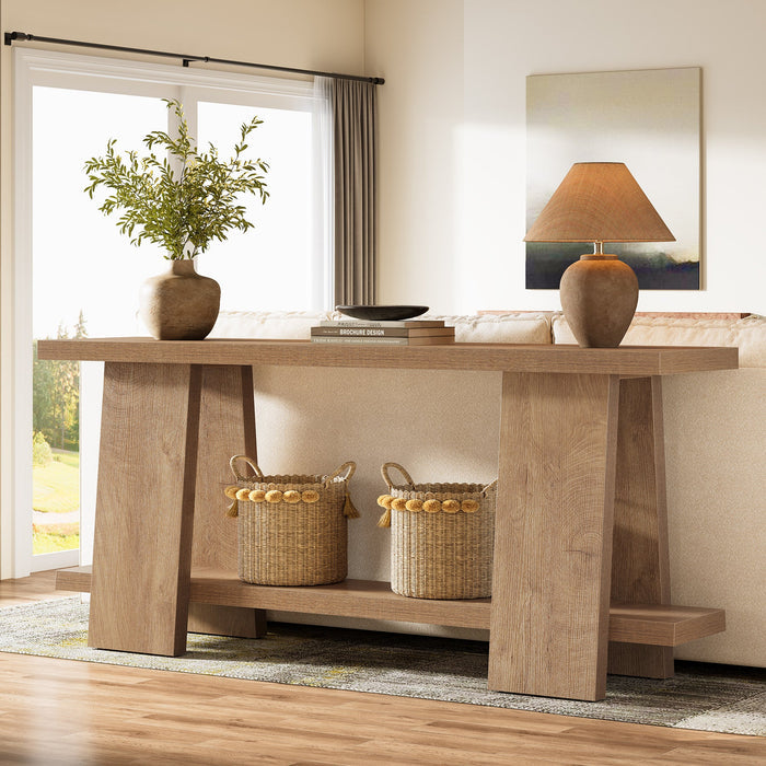 70.9" Console Table , 2 - Tier Farmhouse Sofa Entryway Table Tribesigns