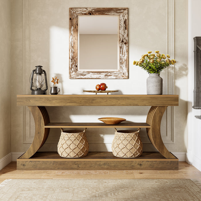 70.9" Console Table, 3-Tier Entryway Couch Table Behind Sofa