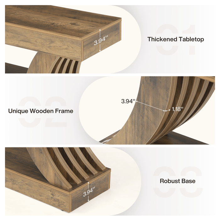70.9" Console Table, 3-Tier Entryway Couch Table Behind Sofa