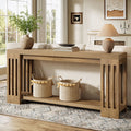 70.9" Console Table, Farmhouse 2 - Tier Sofa Table with Vertical Stripe Legs Tribesigns