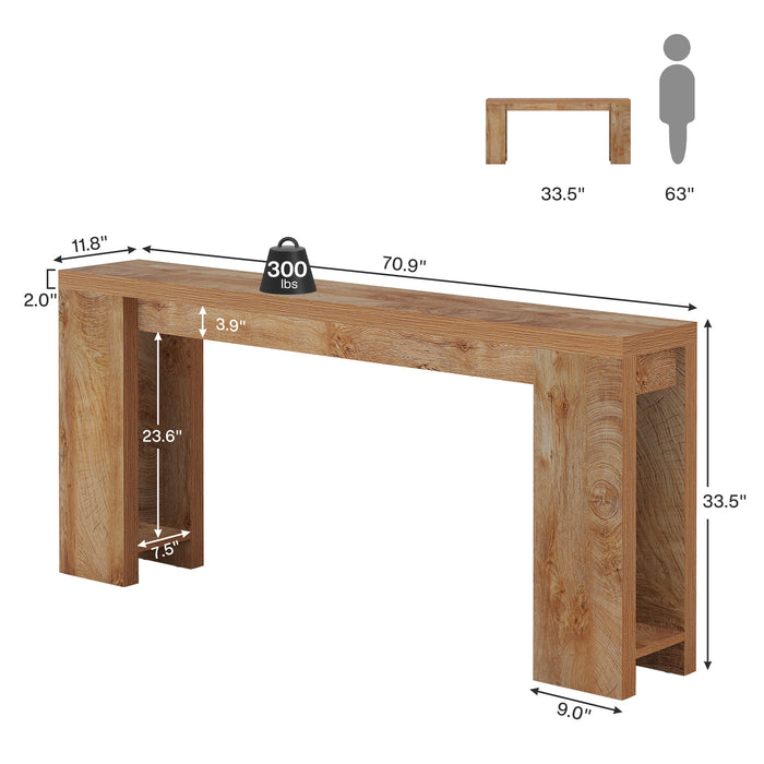70.9" Console Table, Narrow Entryway Sofa Table Behind Couch for Hallway