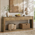 70.9" Console Table with 3-Drawer, Long Sofa Table with Open Storage Shelf for Entryway