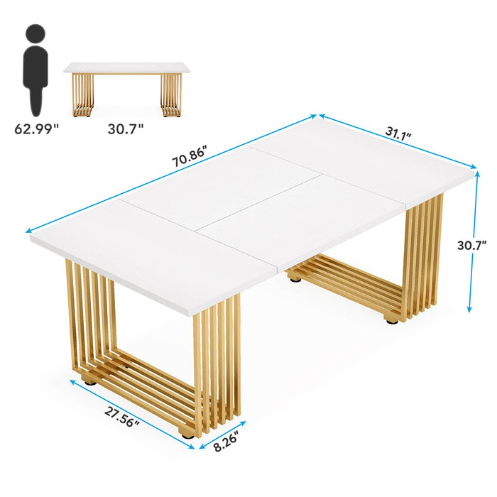 gold and white desk