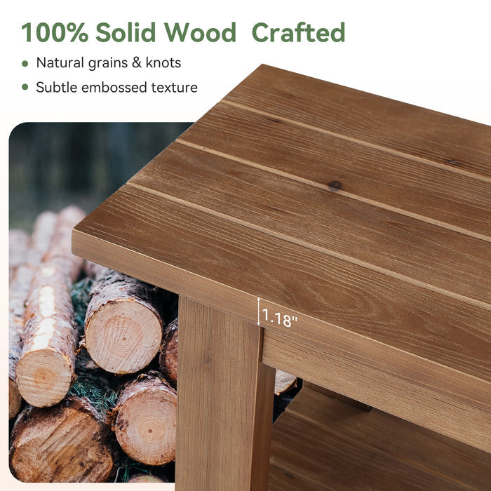 70.9" Solid Wood Entryway Shoe Bench, Extra Long Wooden Seating Bench