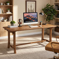 71" Rustic Executive Desk, Solid Wood Double Computer Desk, Home Office