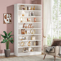 71" Tall 9 Tier Bookshelf with Open Display Shelves