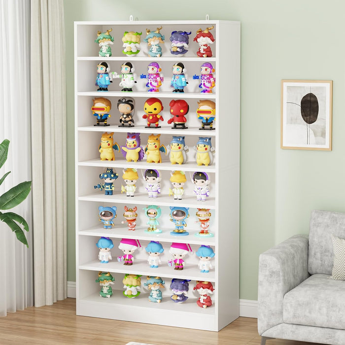 71" Tall 9 Tier Bookshelf with Open Display Shelves