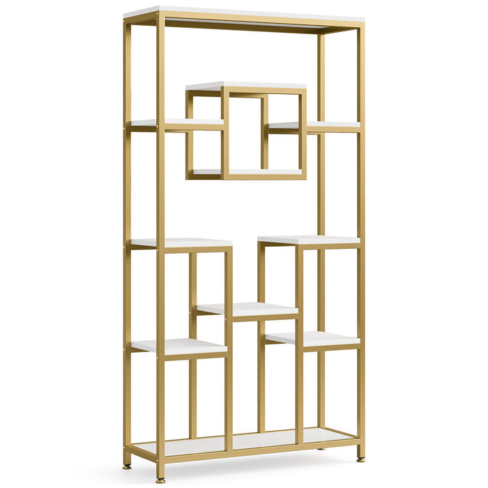71" Tall Bookshelf, Modern 11-Tier Bookcase Display Shelf Tribesigns