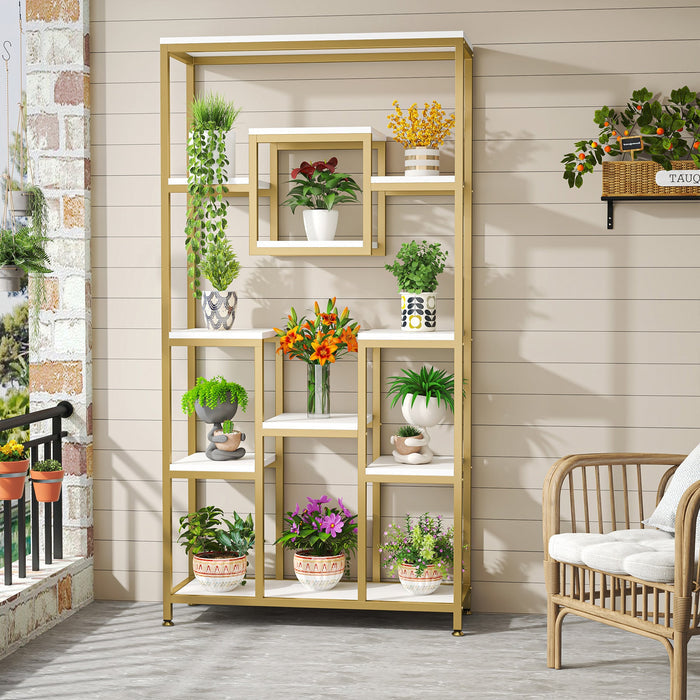 71" Tall Bookshelf, Modern 11-Tier Bookcase Display Shelf Tribesigns