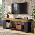 71" TV Stand for 70/75/80" TVs, Farmhouse Entertainment Center with Open Shelf