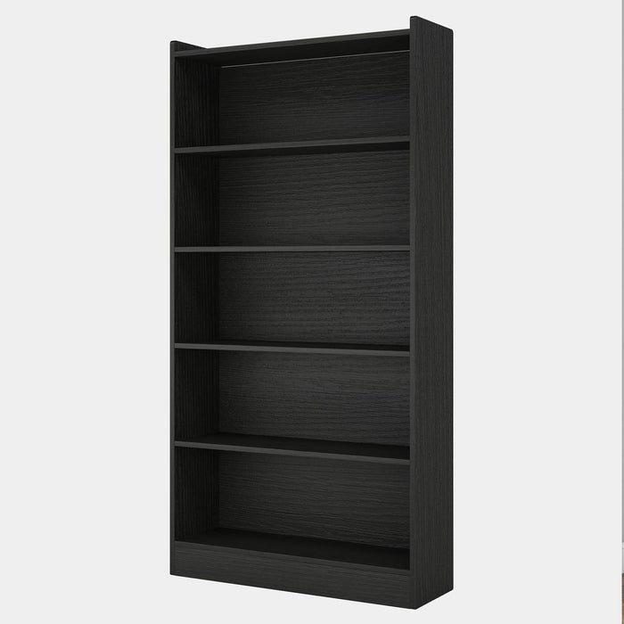 72" Black Tall Bookshelf with 5-Tier Open Storage Shelves