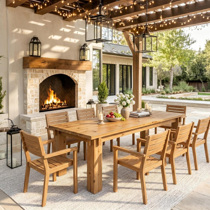 78.7" Extra Long Dining Table, Farmhouse Solid Wood Kitchen Table with Spacious Tabletop for 6-8