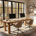 78.7" Solid Wood Computer Desk, 2 Person Executive Table & Conference Table for Home Office