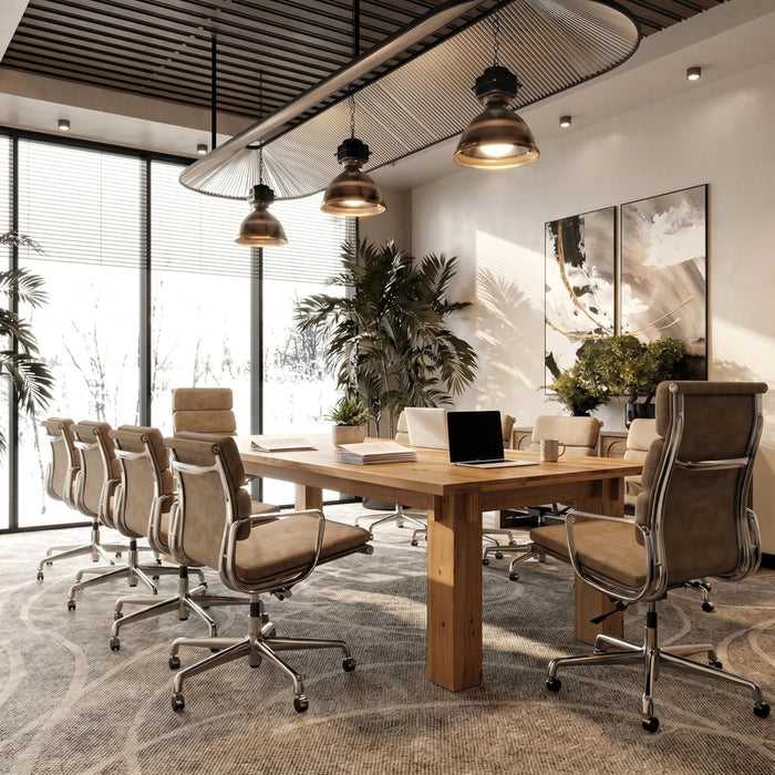 78.7" Solid Wood Computer Desk, 2 Person Executive Table & Conference Table for Home Office