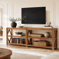 78.7" Solid Wood TV Stand for up to 85" TVs, 3-Tier Extra Long Entertainment Center