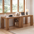 78.7" Two-Person Desk, Extra-Long Computer Desk with Shelves Fits 2 Monitors
