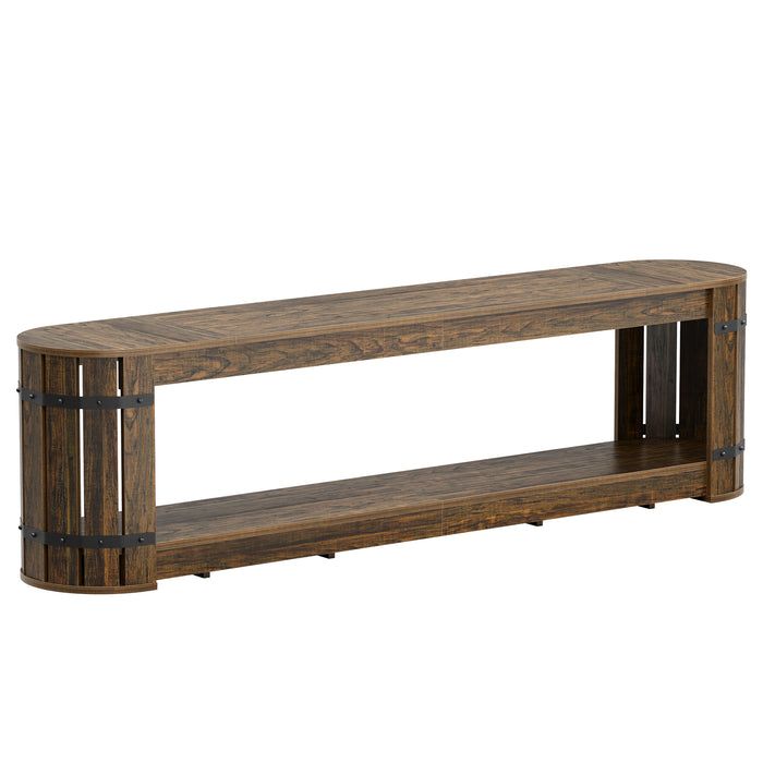 82.68" TV Stand for TVs up to 90", Long Media Console with 2-Tier Storage