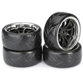 Absima Drift Wheel Set Drift LP " 9 Spoke / Profile A" black/chrome 1:10 (4 pcs)