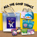 Colorful All the Good Things Goodie Bag made of water-resistant oxford fabric with reinforced handles for kids' school events and parties