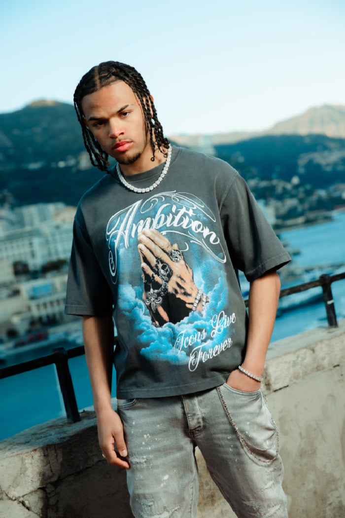Ambition Tee - Black Acid Wash