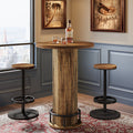Bistro Sets with 2 Barstools, Pub Cocktail Table Bar Table with Chairs Tribesigns#Color_Brown