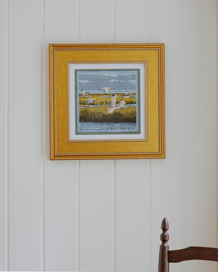 Blue & Gold Marsh Flyer Framed Scarf Print