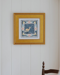 Blue Lily Pad Doe Framed Scarf Print