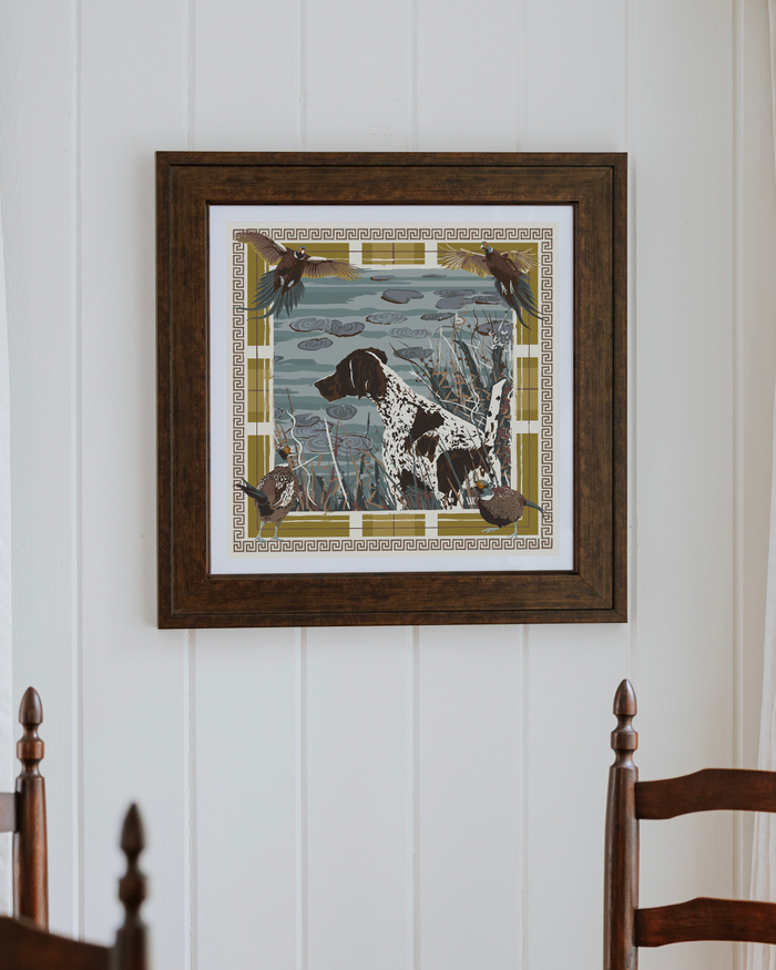 Buttercup Pheasant Watch Framed Scarf Print