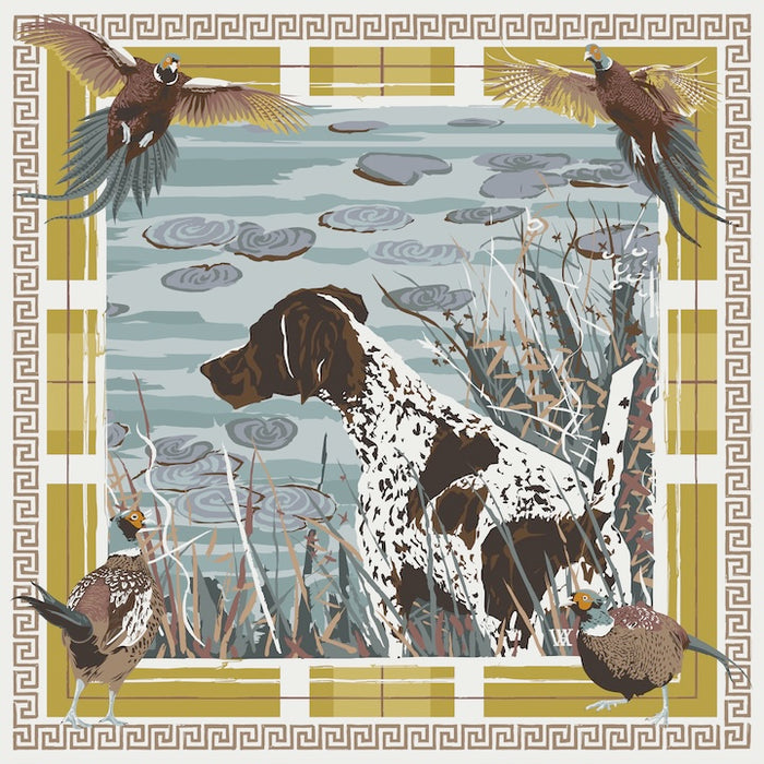 Buttercup Pheasant Watch Framed Scarf Print