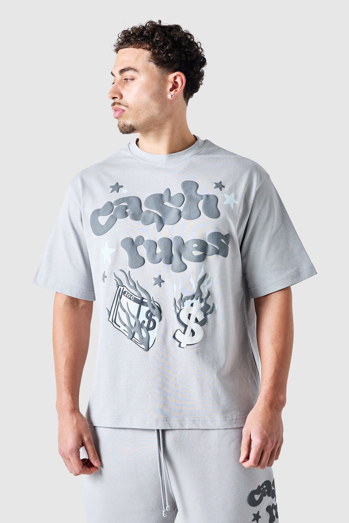 Cash Rules Tee - Lunar Grey
