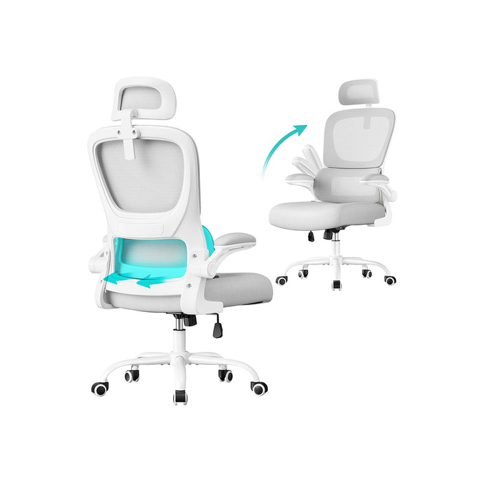 Chaise de bureau ergonomique en maille avec soutien lombaire ajustable