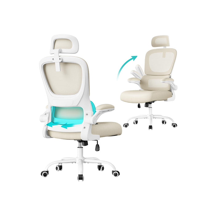 Chaise de bureau ergonomique en maille avec soutien lombaire ajustable