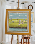 Chartreuse Marsh Flyer Framed Scarf Print