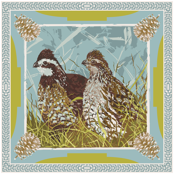 Chartreuse Still Before the Flush Framed Scarf Print