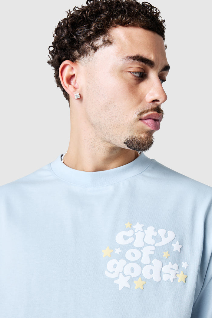 City Of Gods Tee - Blue Mist