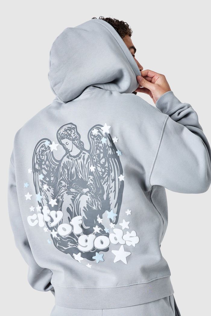 City Of Gods Zip Hood - Lunar Grey