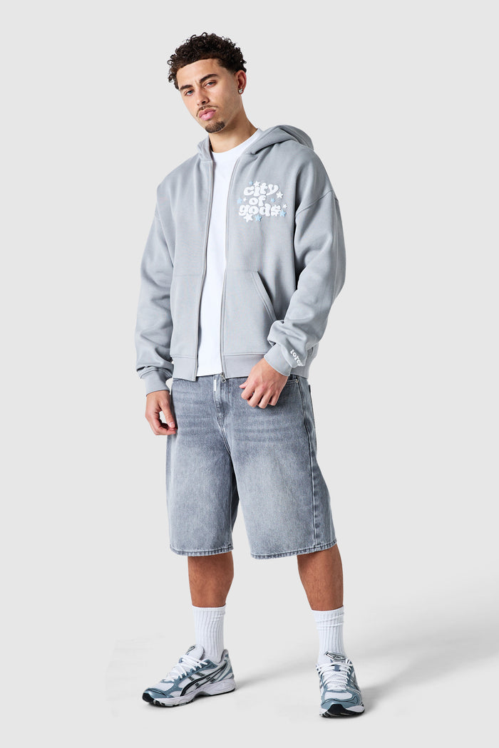 City Of Gods Zip Hood - Lunar Grey