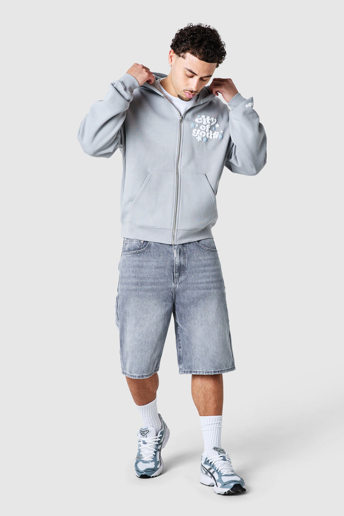 City Of Gods Zip Hood - Lunar Grey