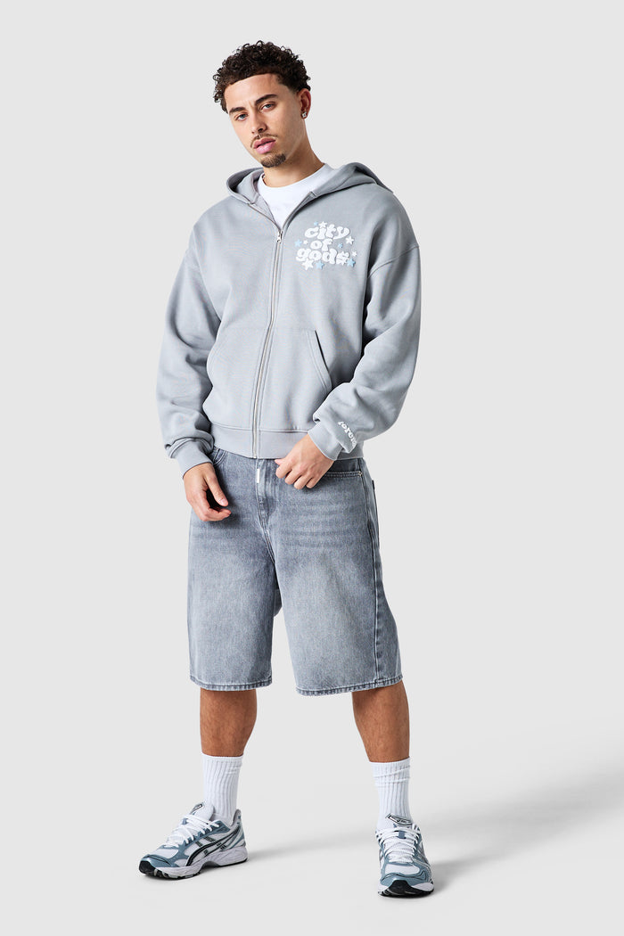 City Of Gods Zip Hood - Lunar Grey
