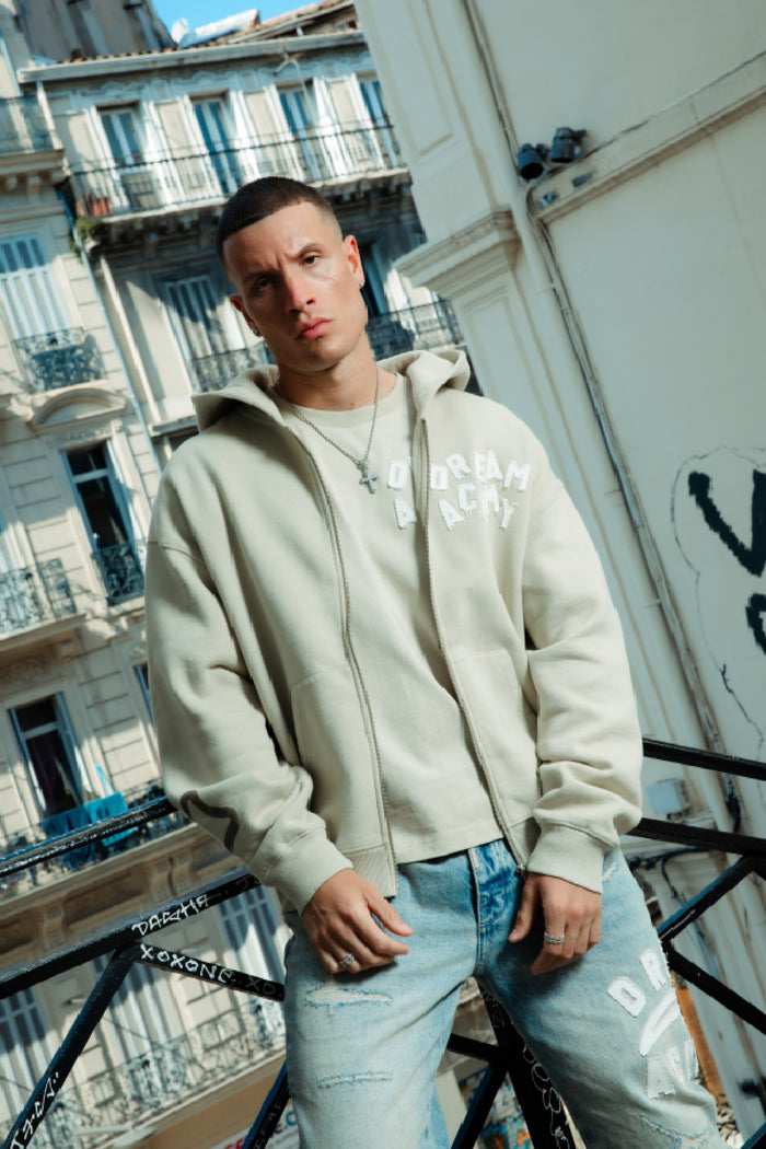 College Zip Hood - Sandstone