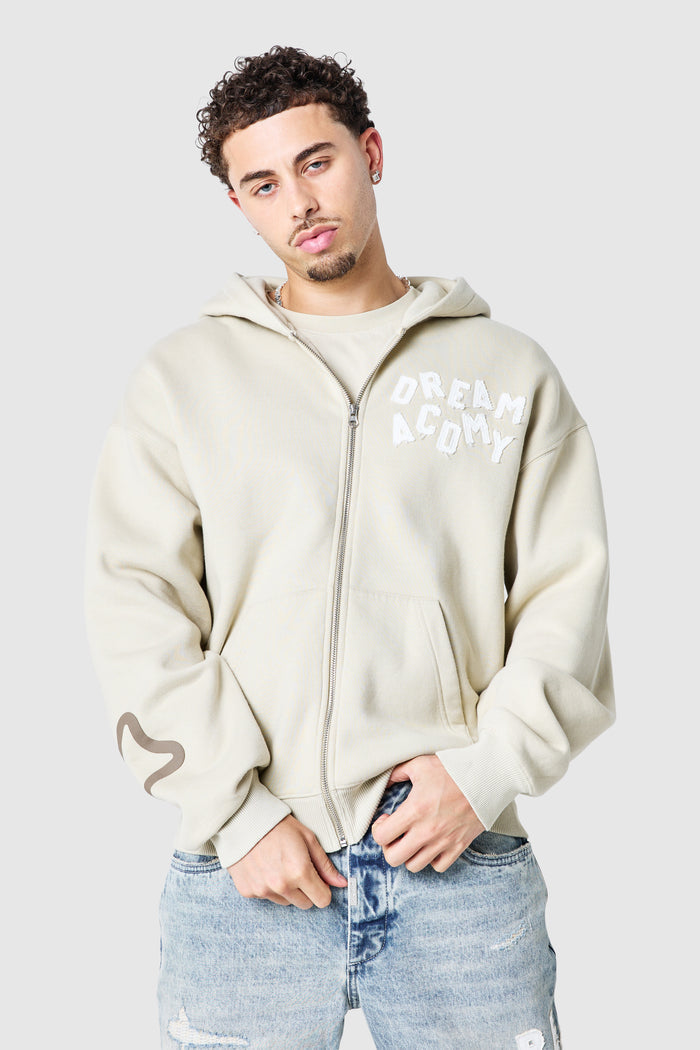 College Zip Hood - Sandstone