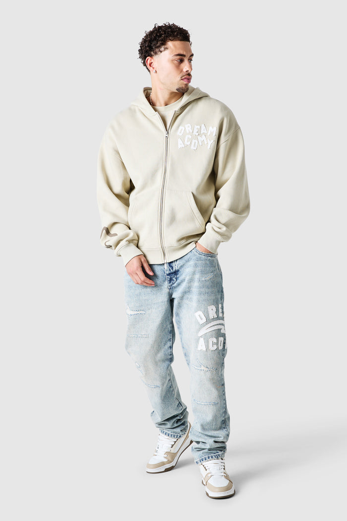 College Zip Hood - Sandstone